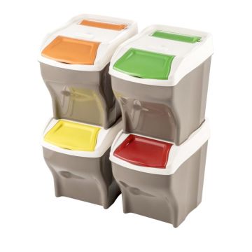 Poker Plus - Cubo de basura de recogida selectiva con 4 compartimentos 108 L No Brand Multicolor