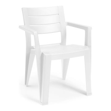 Julie - Juego de 2 sillas de jardín de resina No Brand Blanco