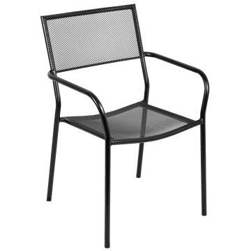 Kiwi - Juego de 2 sillas de acero cuadriculado No Brand Negro
