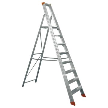 Escalera de aluminio Step Up Profi - 6 escalones No Brand Plata