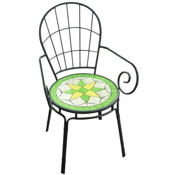 Limonaia - Silla de jardín de acero con incrustaciones de terracota No Brand Multicolor