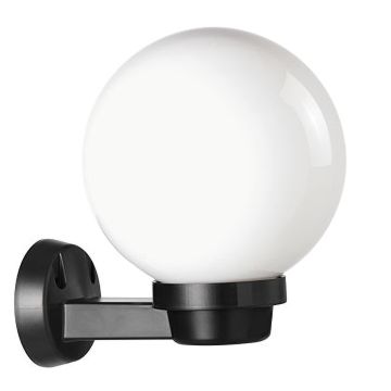 Globo - Aplique con esfera de ópalo para exterior Sovil Negro
