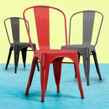 Victoria - Juego de 4 sillas de metal estilo industrial Casa Collection 