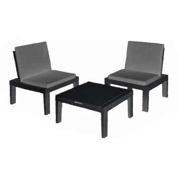 Duetto - Salón de jardín modular - 2 sillones + mesa de centro Frankystar 