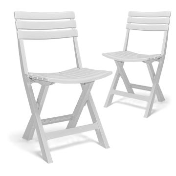 Club - Juego de 2 sillas para exterior plegables de resina Progarden 