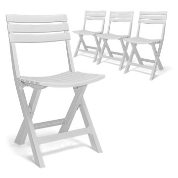 Club - Juego de 4 sillas para exterior plegables de resina Progarden 