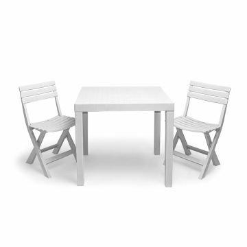 Club - Salón de jardín - mesa + 2 sillas plegables Progarden 