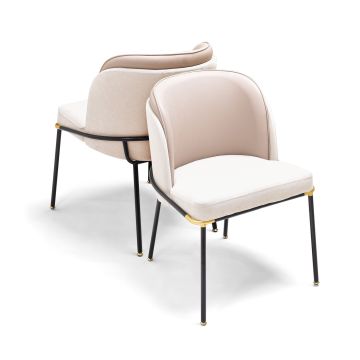 THUN - Juego de 2 sillas de diseño Frankystar Beige