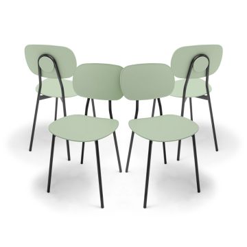 Fabriano - Juego de 4 sillas de diseño en metalo y PP Frankystar 