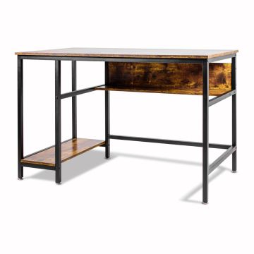 Hanami - Mesa escritorio de estilo industrial, 120x60xH75 cm Frankystar Marrón