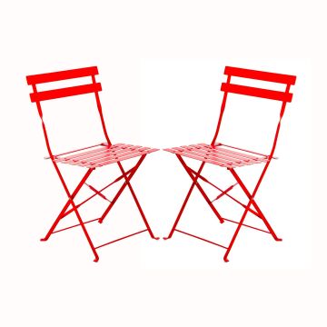 Laura - Juego de 2 sillas para exterior plegables en estilo retro Frankystar 