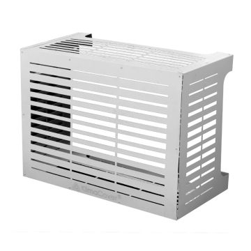 Linear - Cubre aire acondicionado exterior de aluminio 86x44xH68 cm, color blanco Divina Home Blanco
