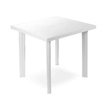 Fiocco - Mesa de jardín de resina 80x75 cm No Brand Blanco
